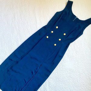 Vintage Navy Blue Sleeveless Dress